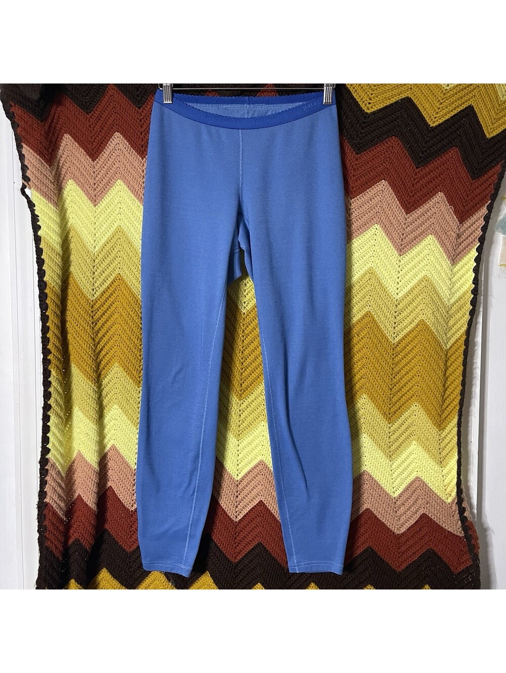 Patagonia Women's Capilene 3 Pants Leggings Baselayer Small Blue Hiking Skiing